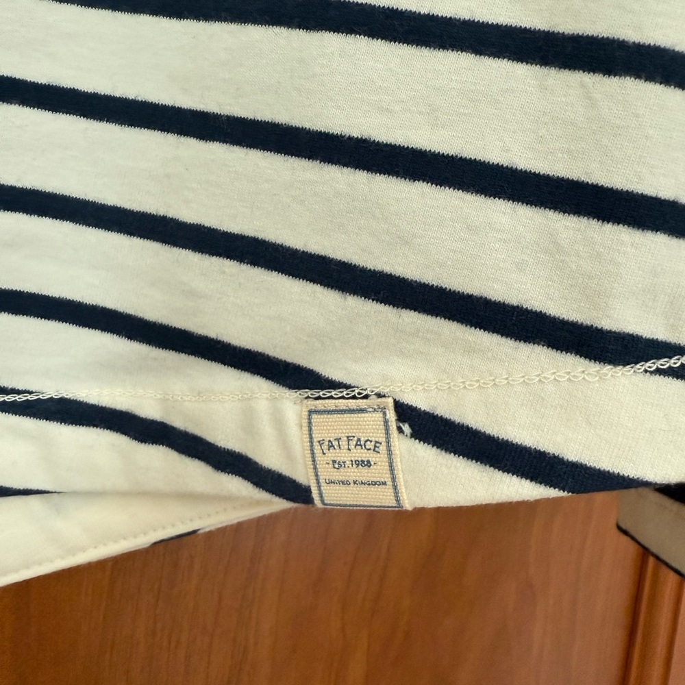 Fat Face Navy and Ivory organic cotton Breton Shirt NWT - Picture 6 of 6